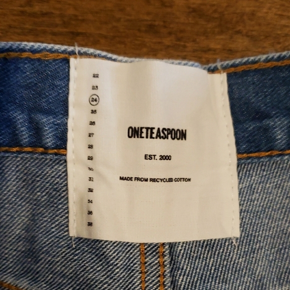 One Teaspoon Denim Blue Trucker Shorts 24 - Picture 3 of 9
